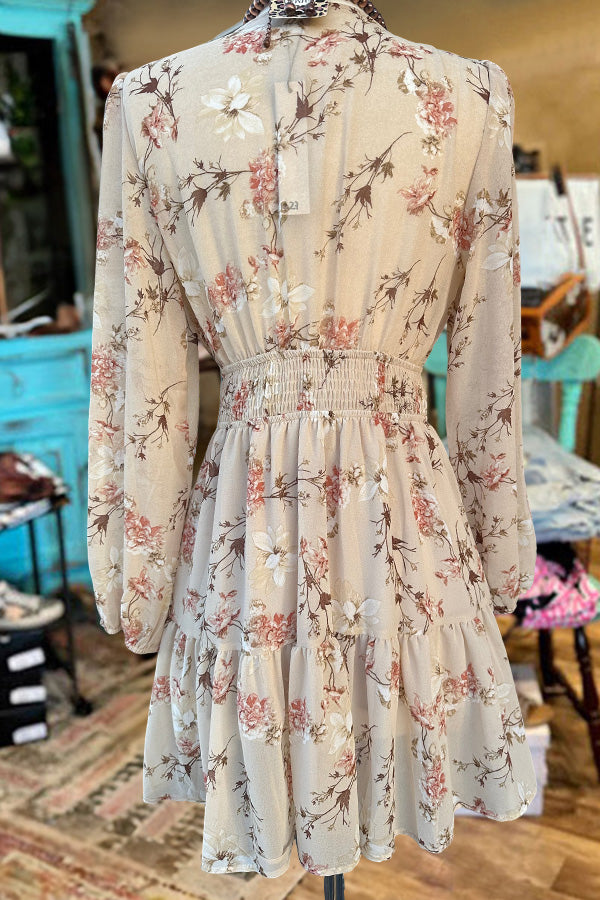 Floral Print V-Neck Dress