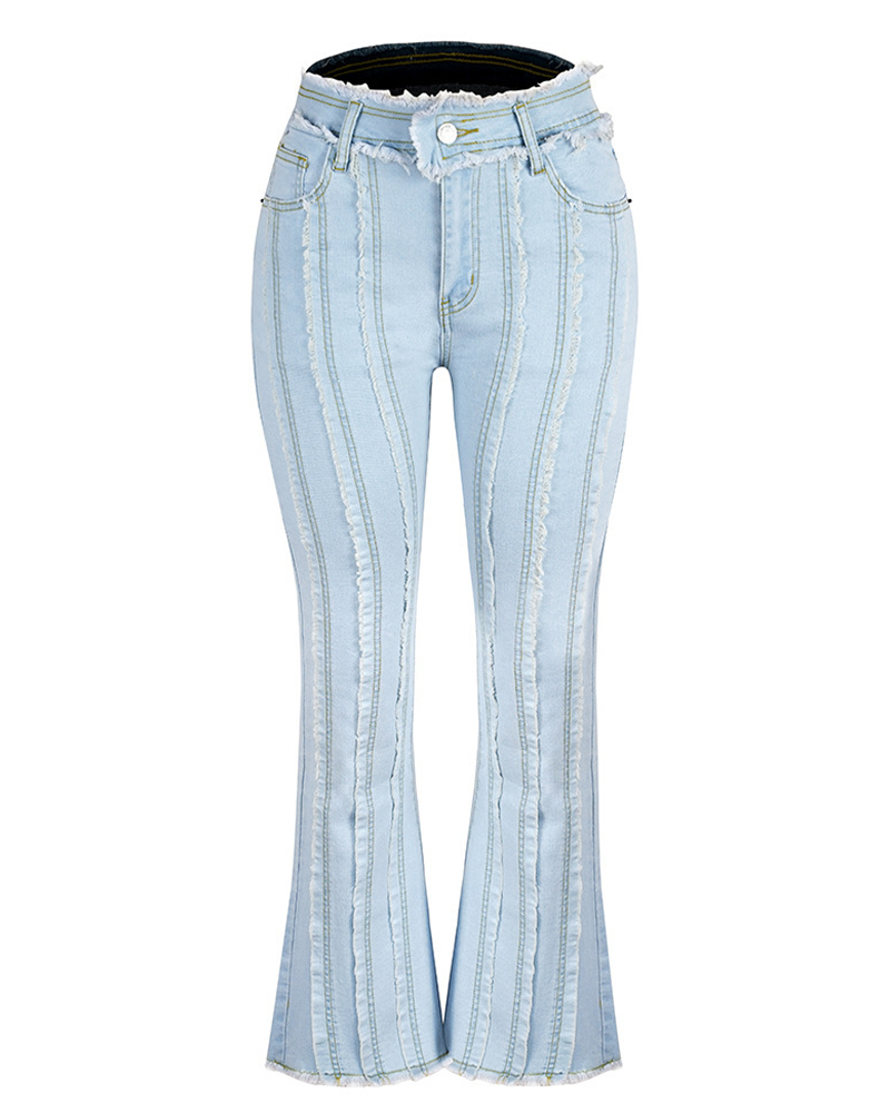 Wool-Edged Elastic Jeans