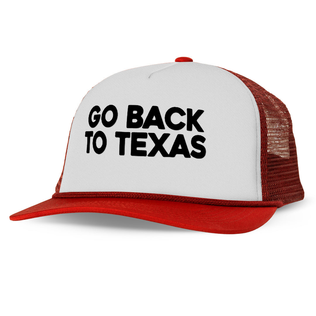 GO BACK TO TEXAS Letter Printed Trucker Hat