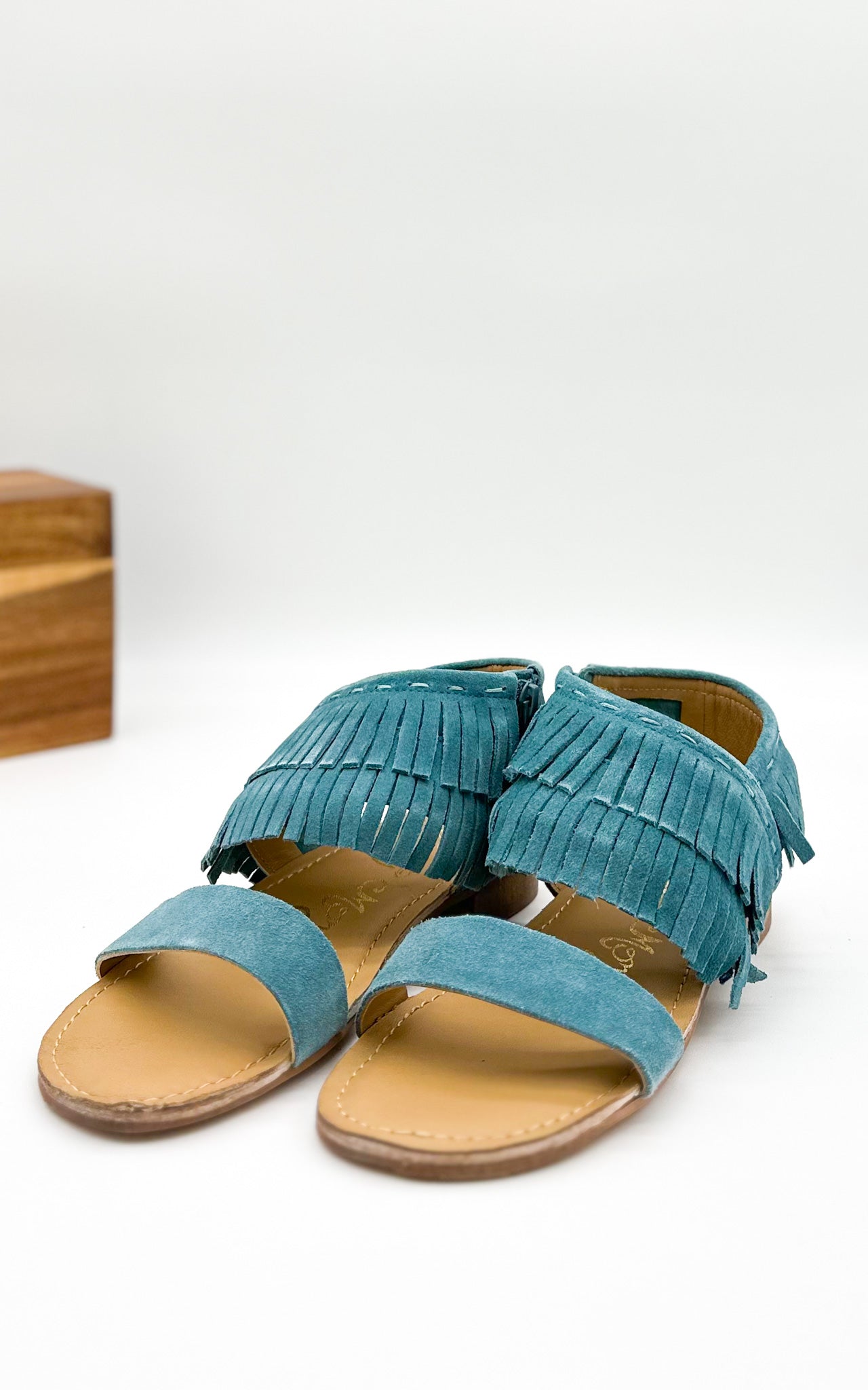 Naughty Monkey Fringe Star Sandal in Teal