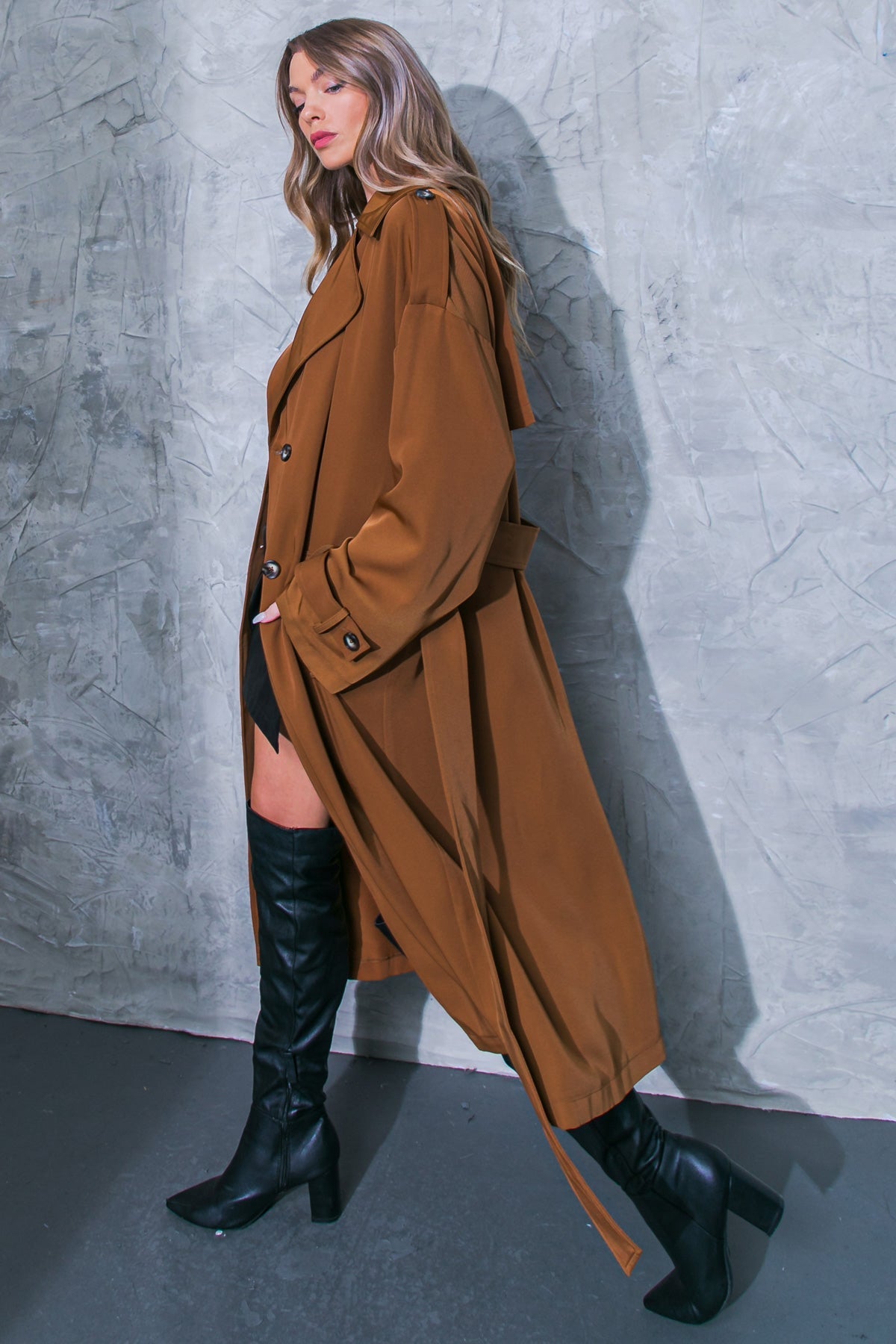 Women on the Moon Woven Trench Coat