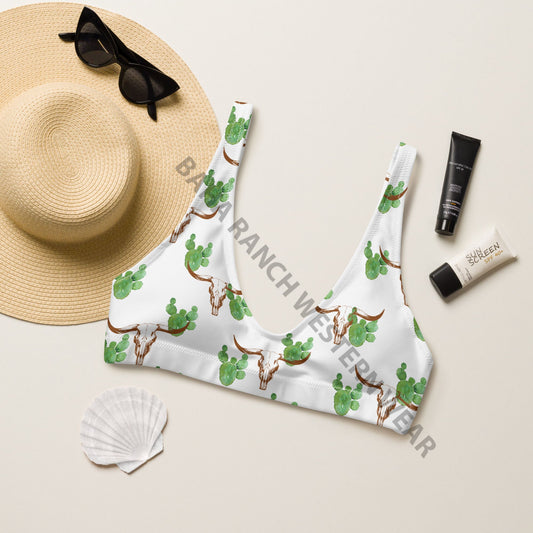 Yeehaw Cactus Bullhead Bikini Top