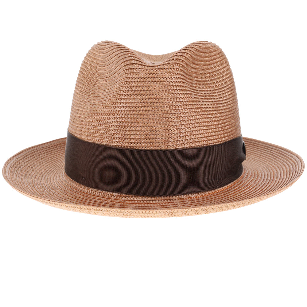 Classic Khaki Straw Fedora Hat