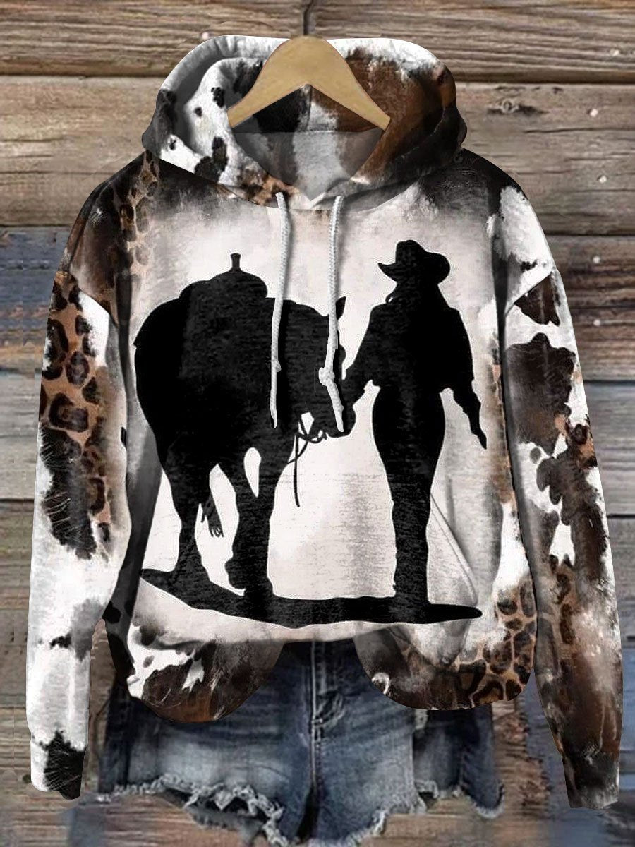 Vintage Cowgirl Art Print Casual Sweatshirt