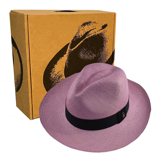 Advanced Original Panama Hat-Lilac Toquilla Straw-Handwoven in Ecuador(HatBox Included)