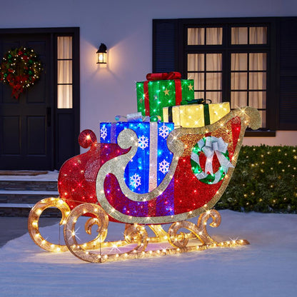 The 8' Christmas Spirit Twinkling Sleigh