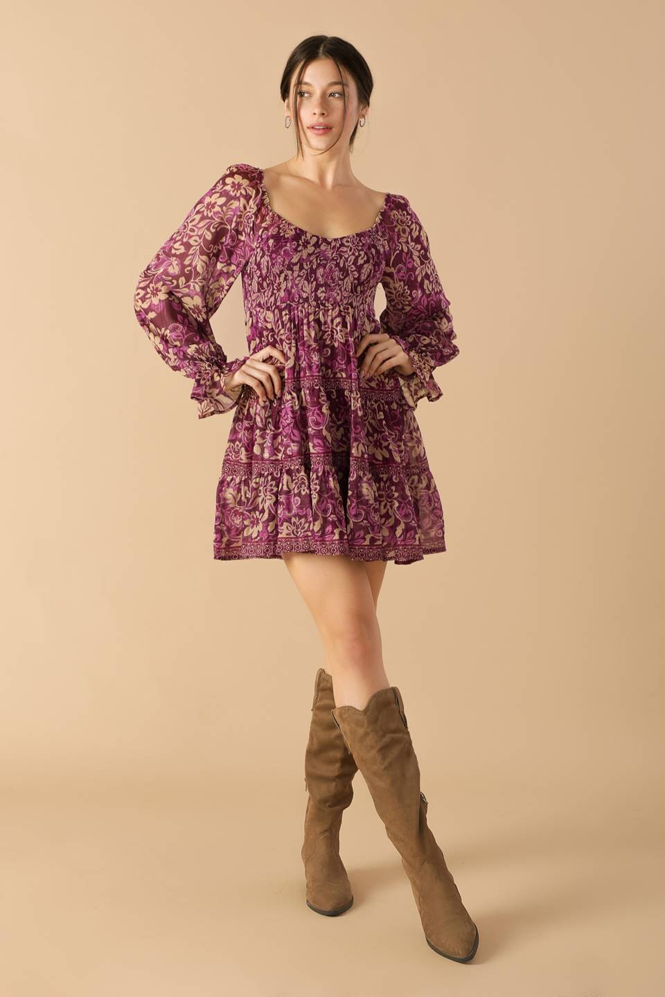 Serene Radiance Woven Mini Dress