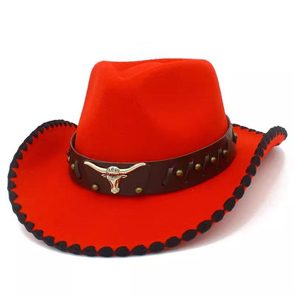 Men's Vintage Western Cowboy Hat Knight Woolen British Felt Hat