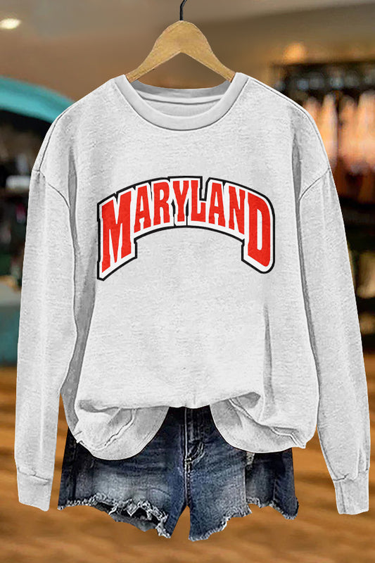 Cozy Gameday Maryland Print Sweatshirt