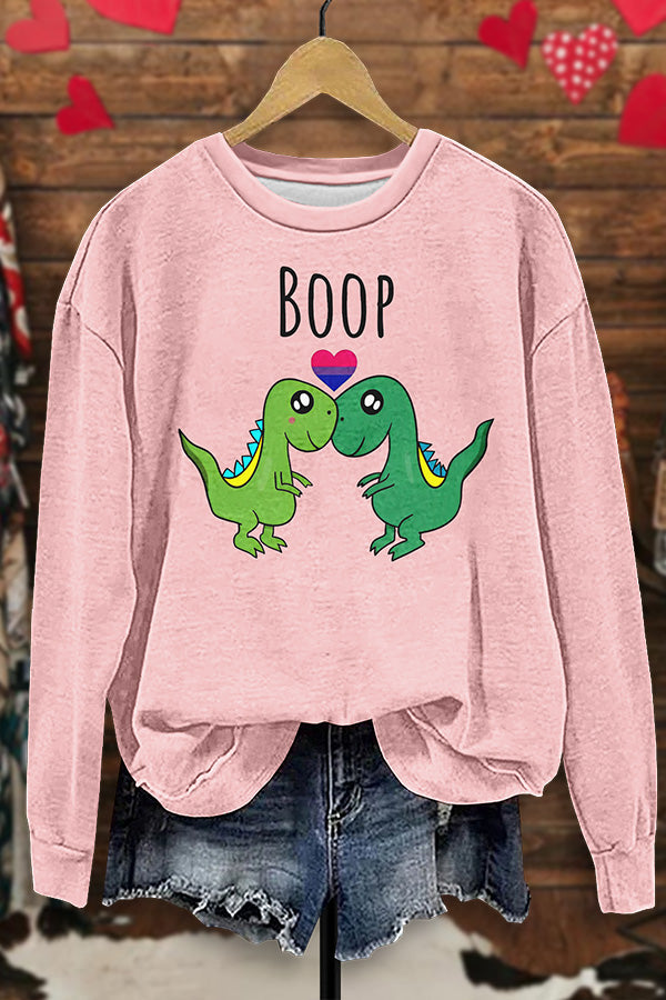 Rainbow Heart Dino Greeting Sweatshirt