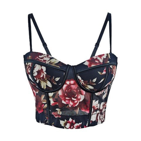 Amara Floral Mesh Bustier Top