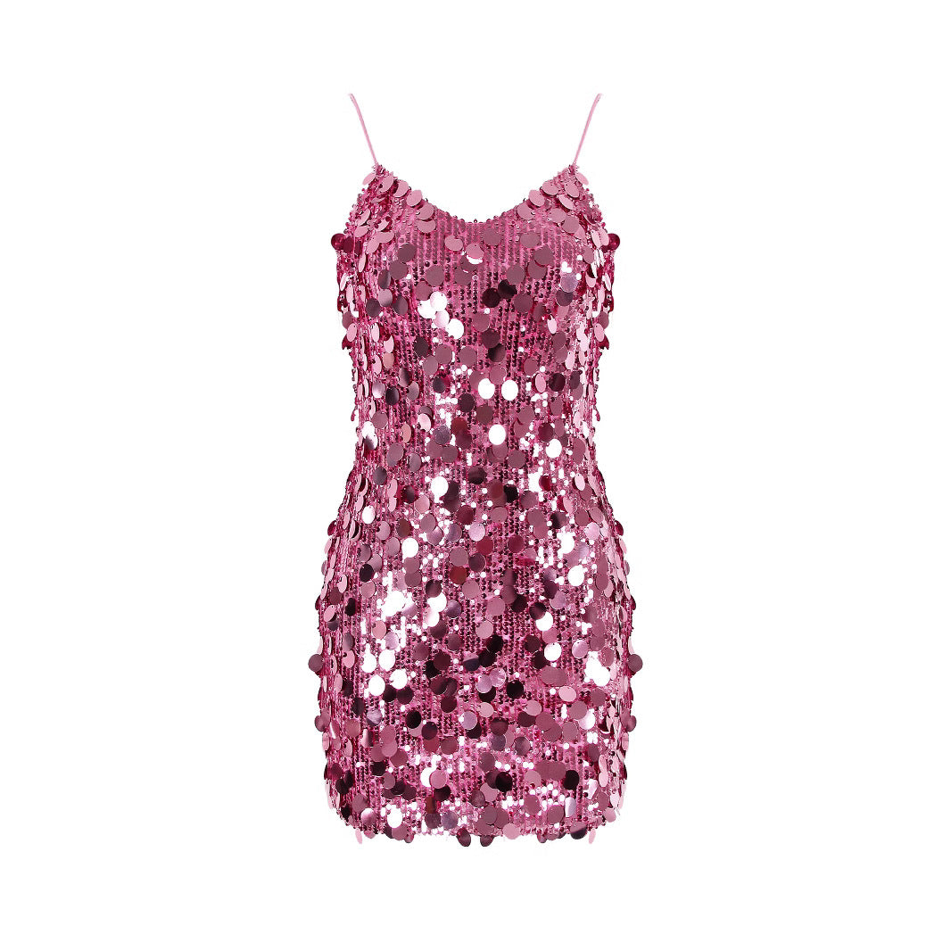 Serena Rose Sequin Party Mini_Dress