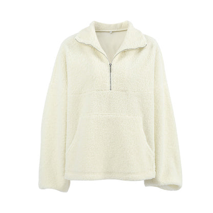 Luna Sherpa Quarter-Zip Teddy Pullover