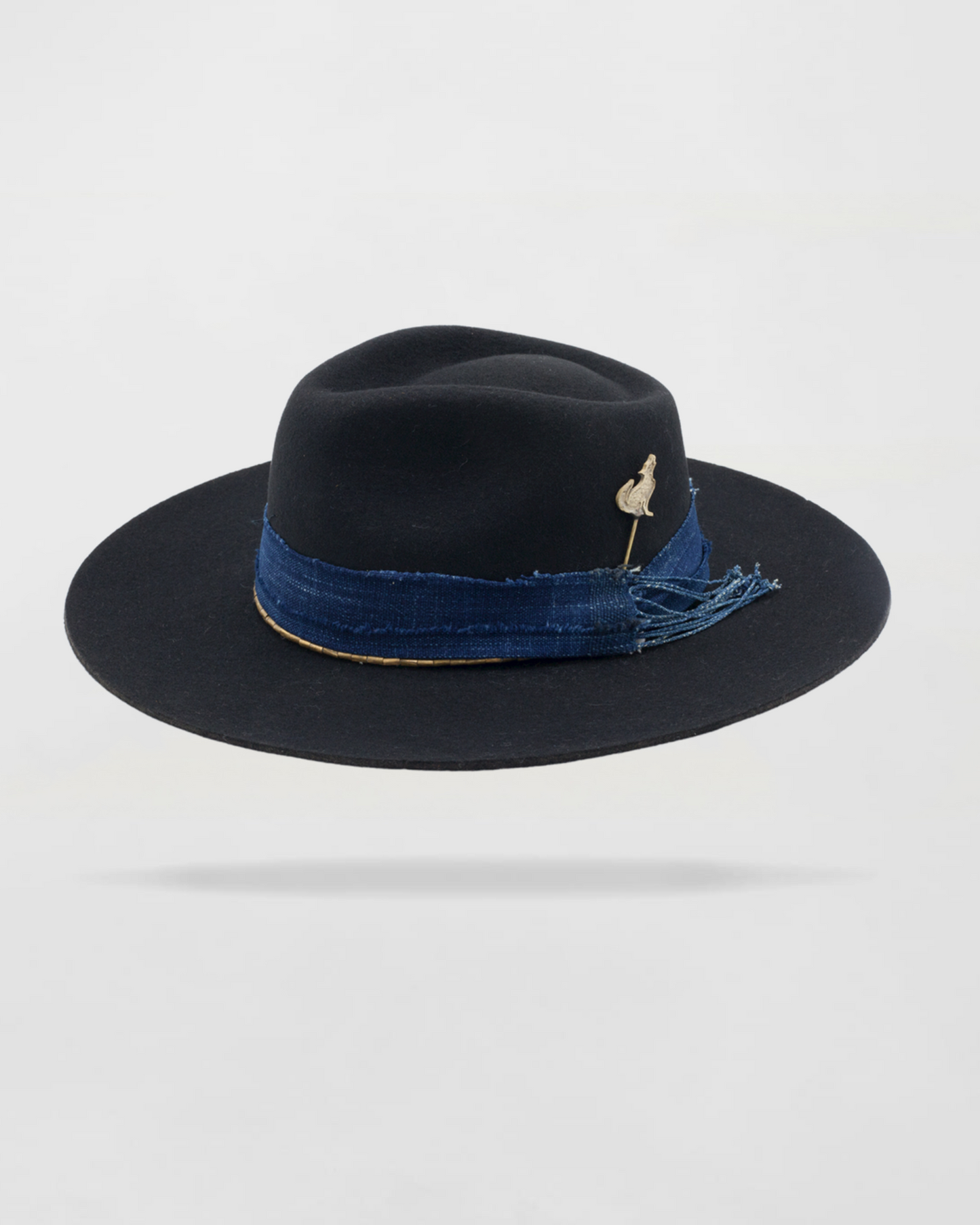 Whimsical Whispers Felt Black Fedora Hat