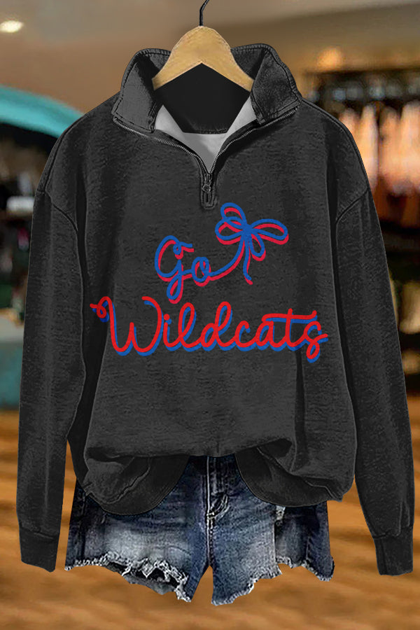 Cute Gameday Wildcats Print Sweatshirt