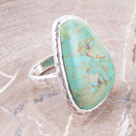 Abstract Turquoise and Sterling Silver Ring