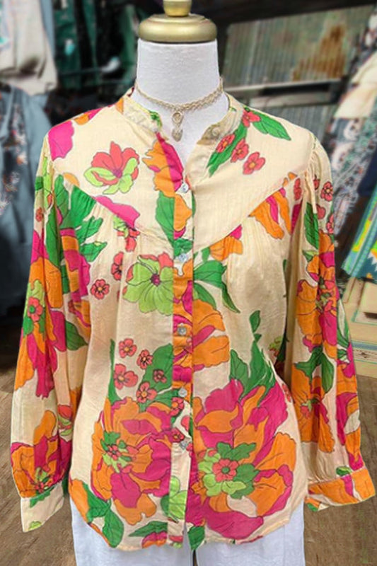 Floral Print Long Sleeve Blouse