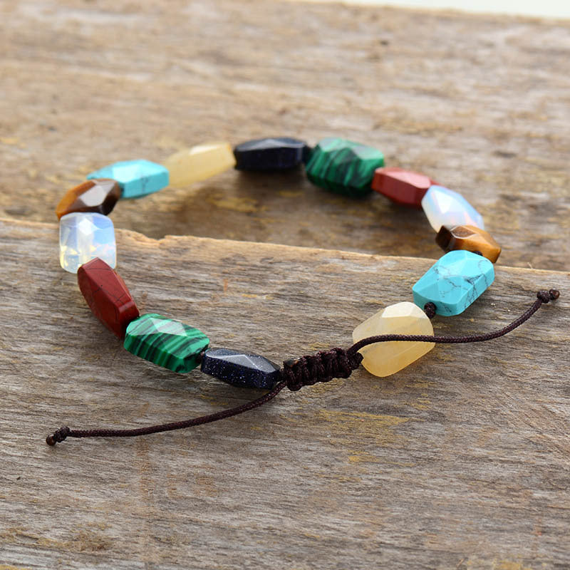 Unisex Colorful Natural Stone Bohemian Ethnic Bracelet