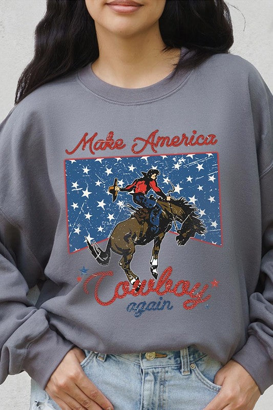 Make America Cowboy Graphic Fleece Sweatshirts choice of colors