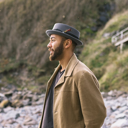 Jaxon & James Crushable Wool Pork Pie Hat - Grey