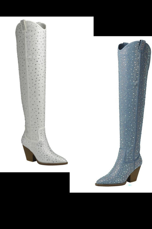 Over the Knee Rhinestone Boots