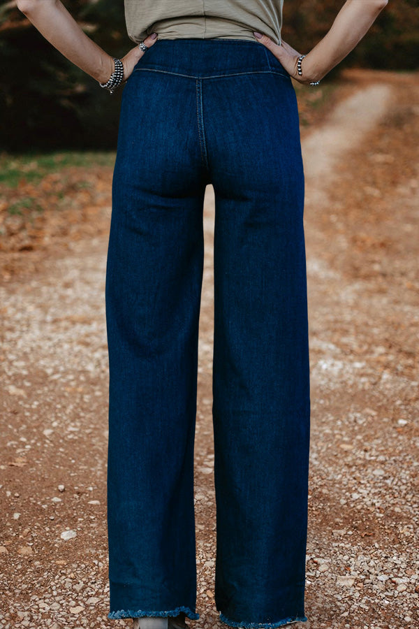 Retro High Waist Wide Leg Flare Jeans