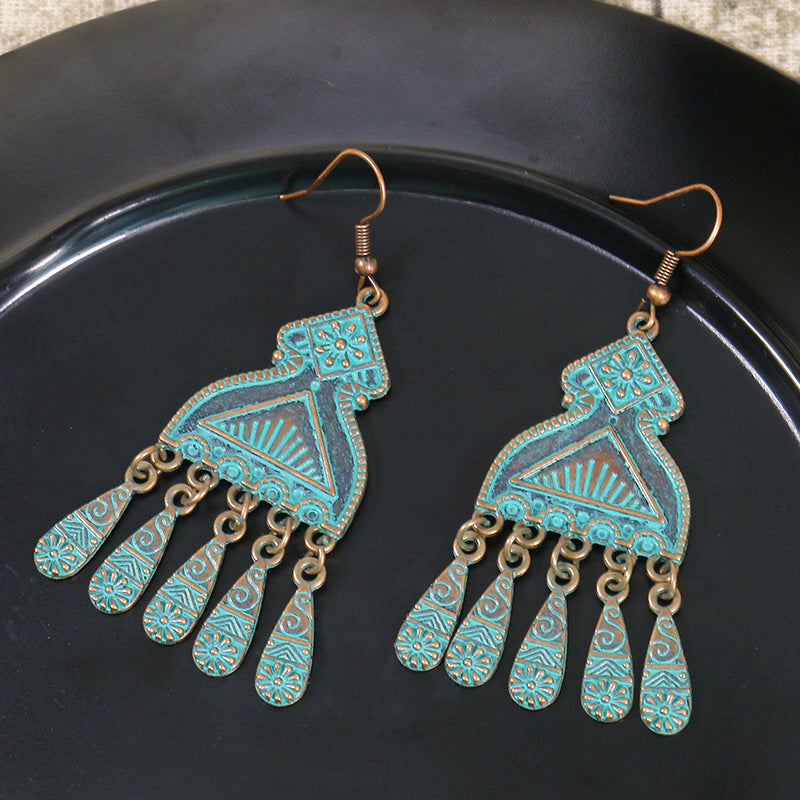 Women's Bohemian Court Tassel Earrings