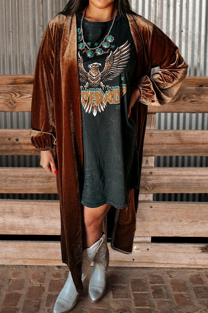 Vintage Free Bird Graphic Print T-Shirt Dress