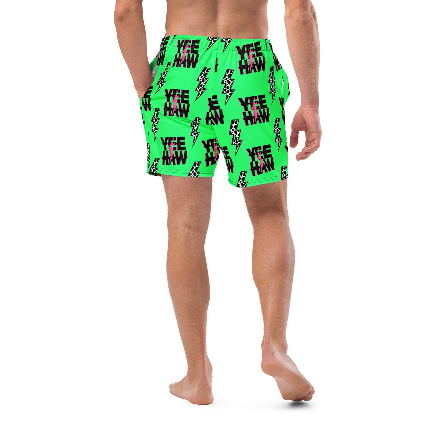 Yeehaw Neon Men's Swim Trunks