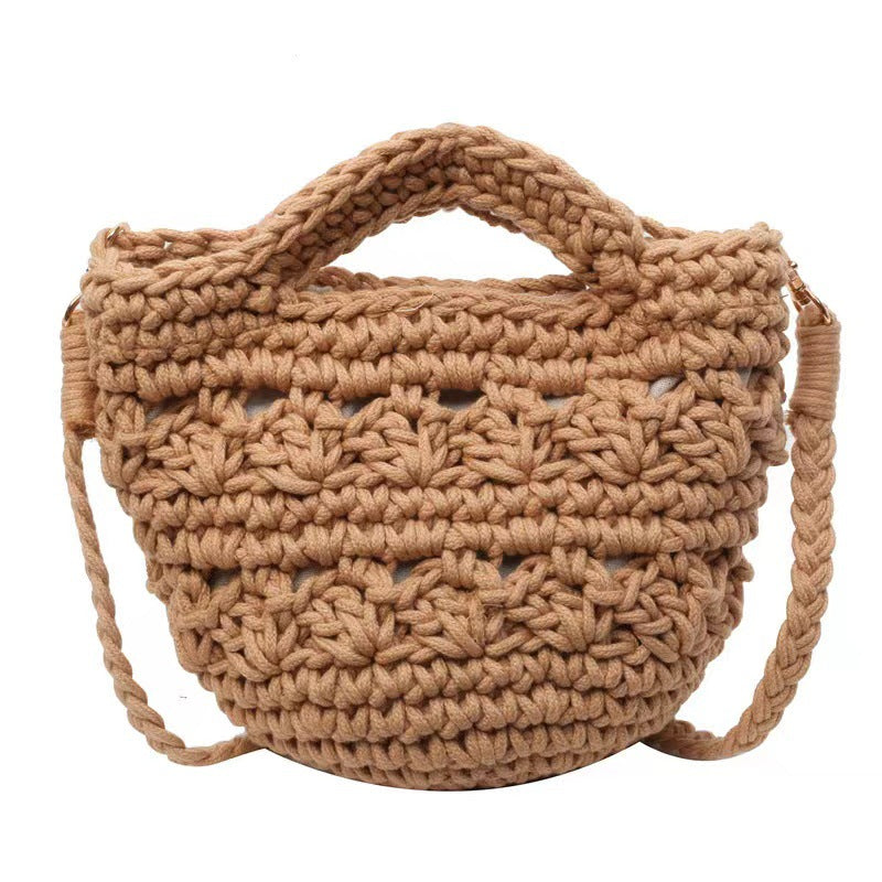 Beach Vacation Hollow Woven Crossbody Tote Bag