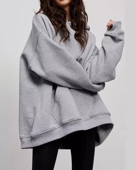 Printed Kangaroo Pocket Drawstring Hoodie