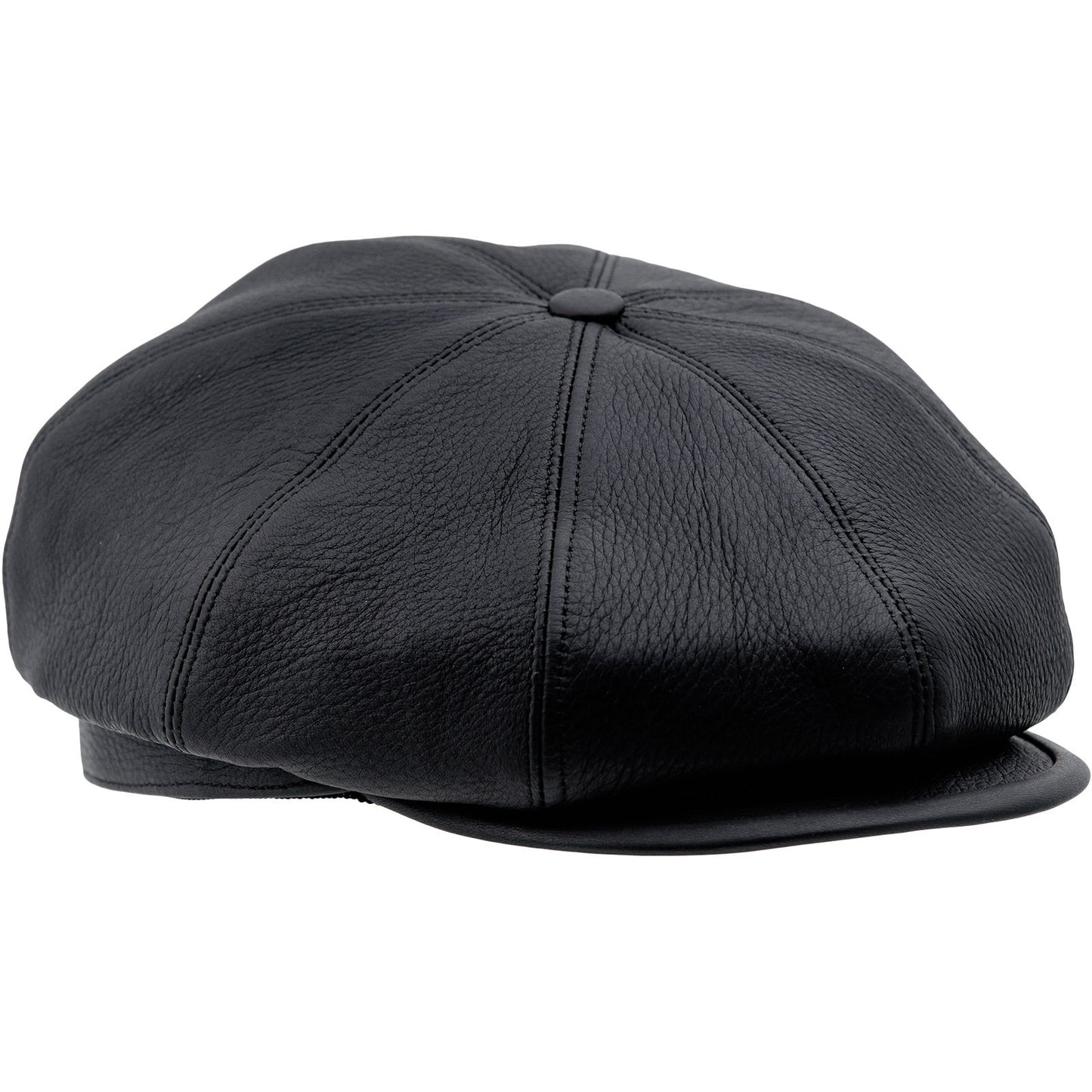 PEAKED CAPS BRIAN - LEATHER-BLACK