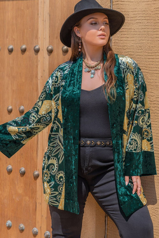 Rumours Velvet Bohemian Style Long Sleeve Cardigan