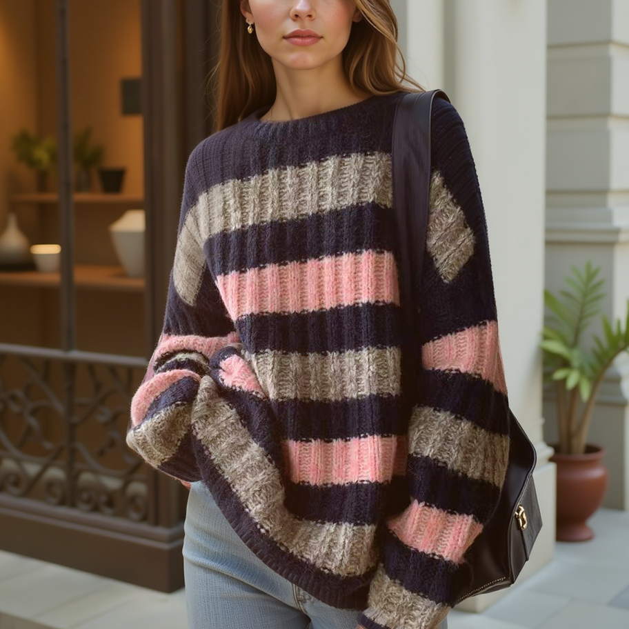 Retro Striped Woolen Sweater