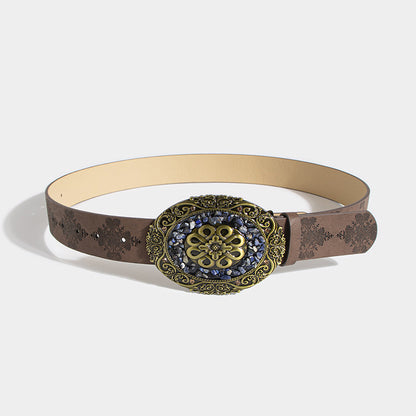 Western Vintage Embossed Belt