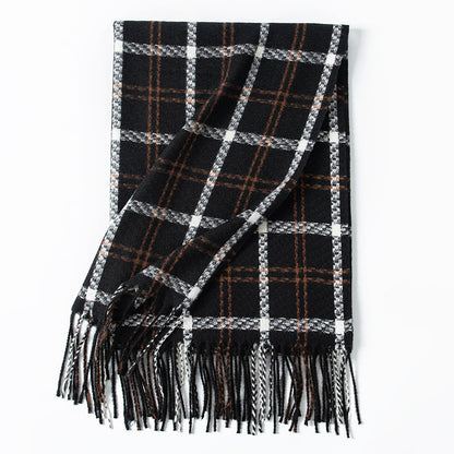 Classic Plaid Tassels Soft Scarf