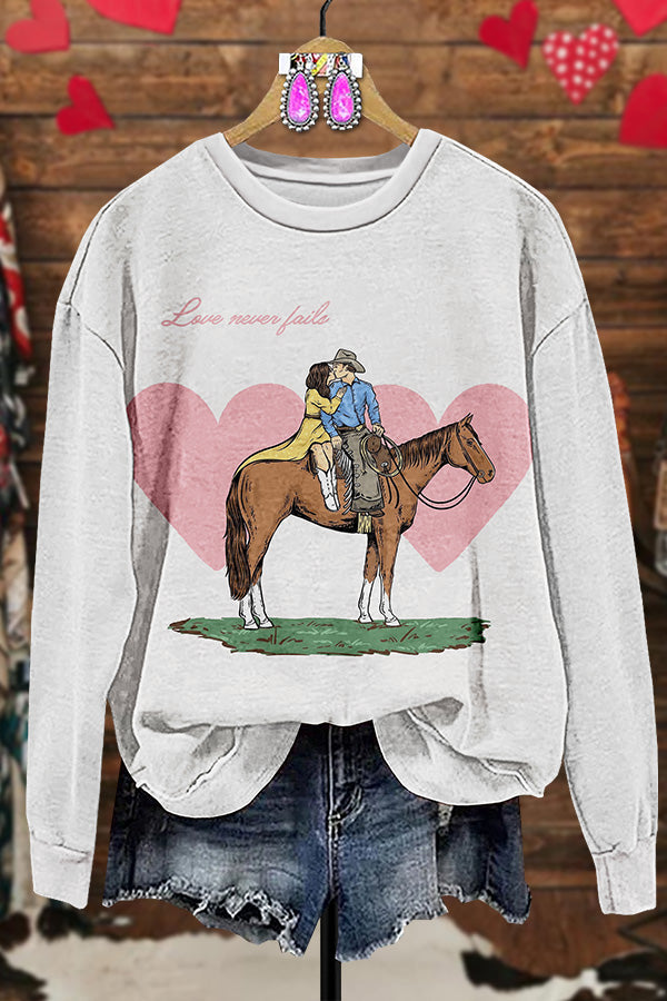 Valentine's Day Western Couple Sweatshirt