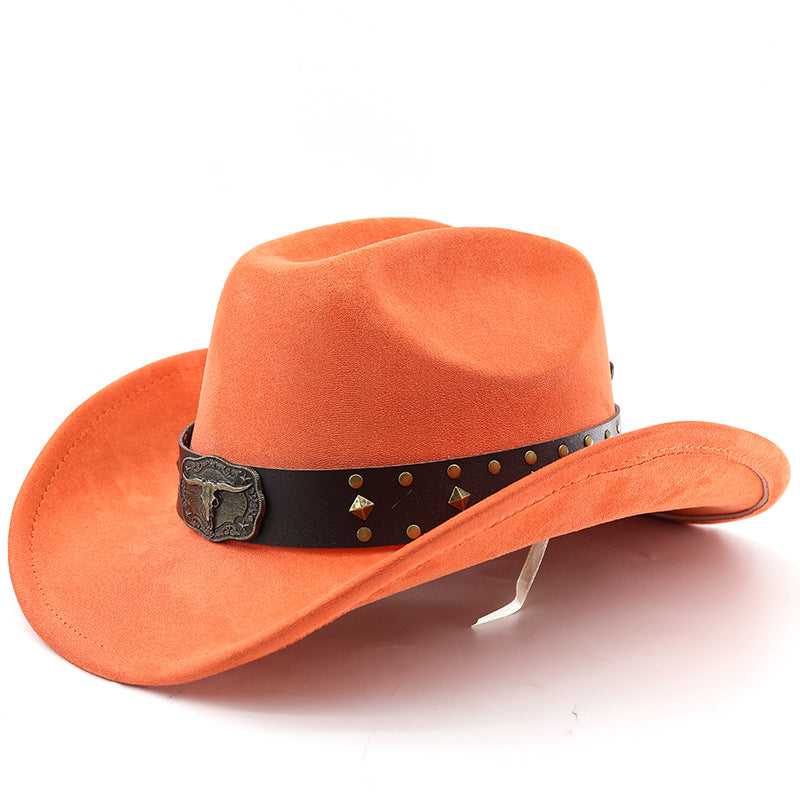 Men's Vintage Western Cowboy Hat Knight Woolen British Felt Hat