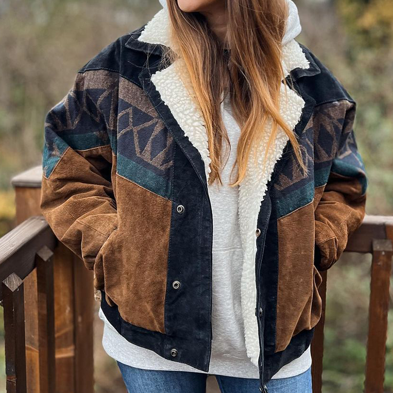 Oversized Vintage Aztec Unisex Bomber Jacket