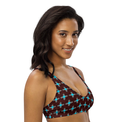 Yeehaw Turquoise Zia Bikini Top