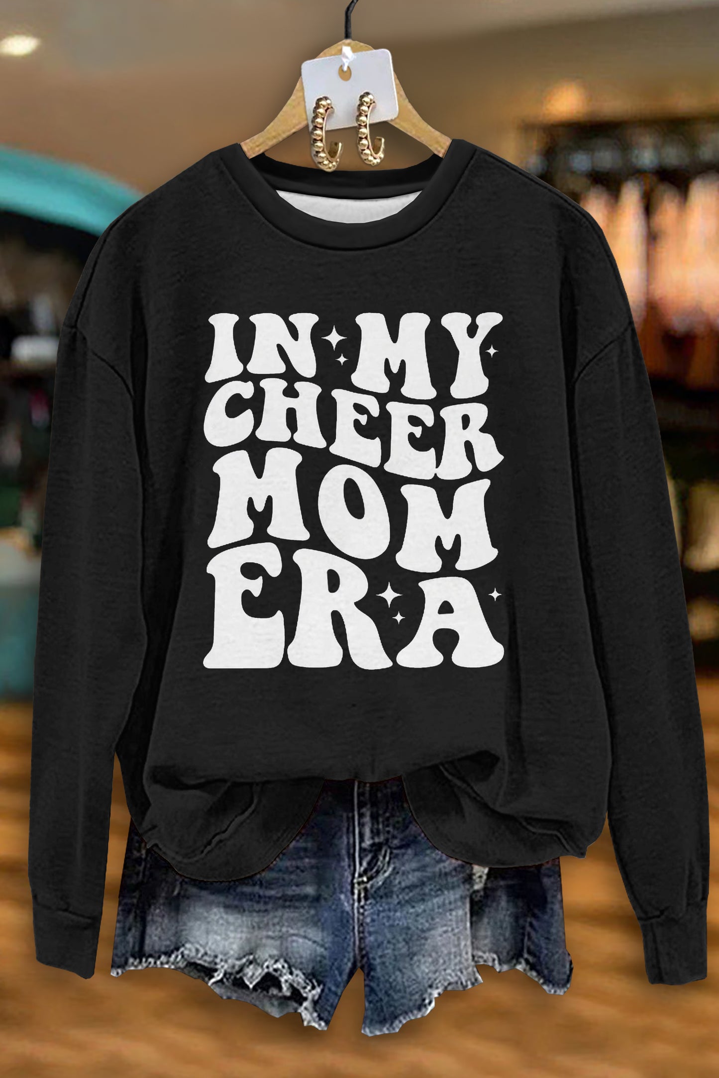 Game Day In My Cheer Mom Era Print Sweatshirt