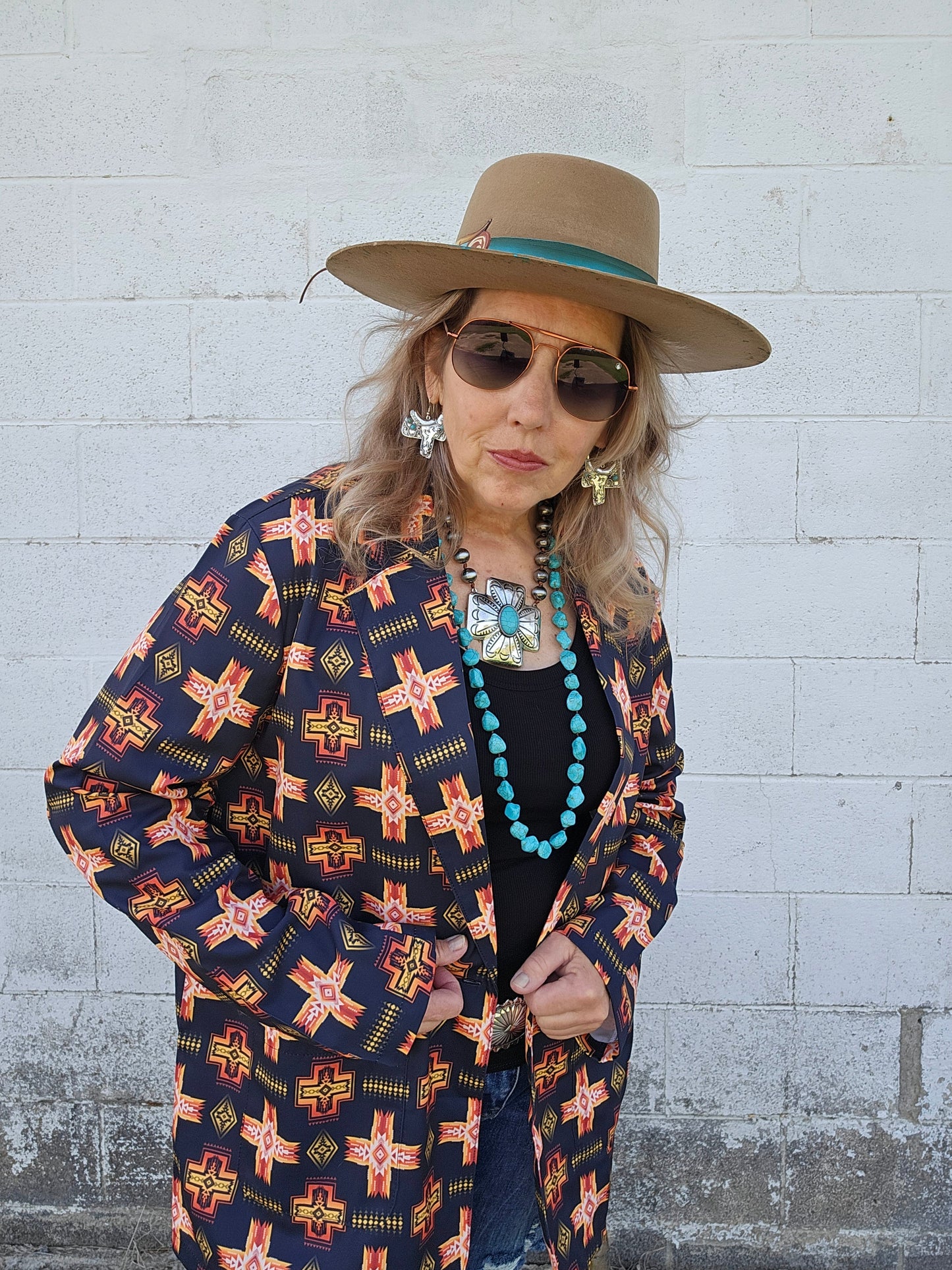 Fire Aztec Womens Western Blazer