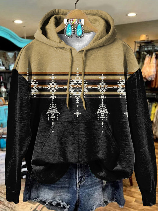 Retro Aztec Stripes Art Print Casual Hoodie Sweatshirt