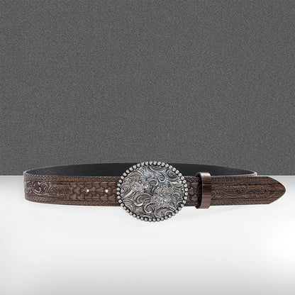 Trendy Western Vintage Carved Belt