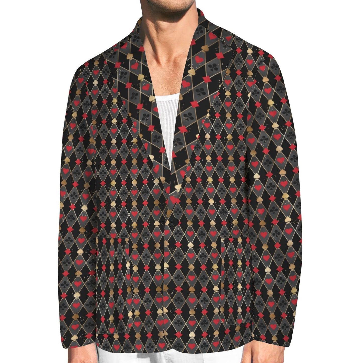 Vegas King of Hearts Men's Western Blazer