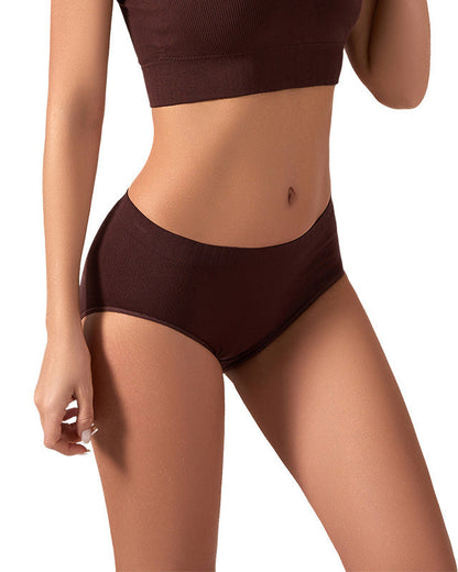 Solid Color Pure Cotton Plus Size Seamless Low Waist Women’s Underwear