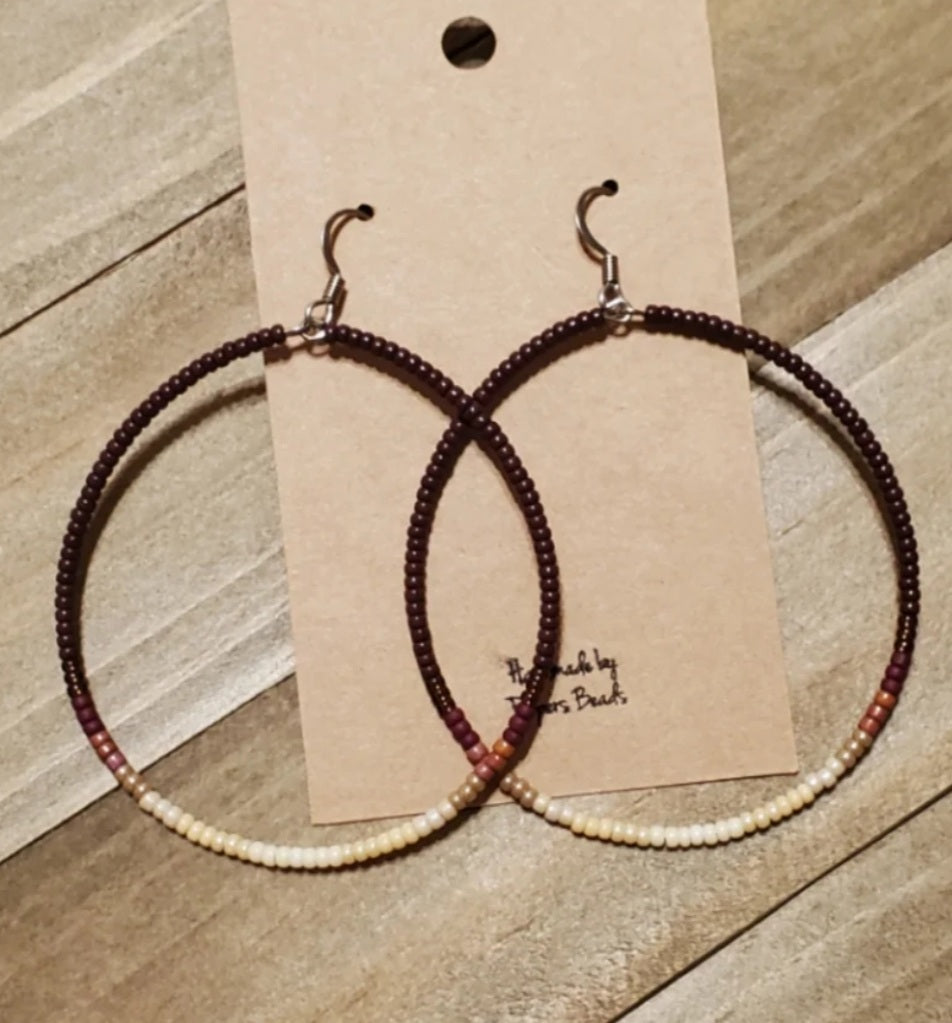 Low Down Leather Large Hoop Earrings