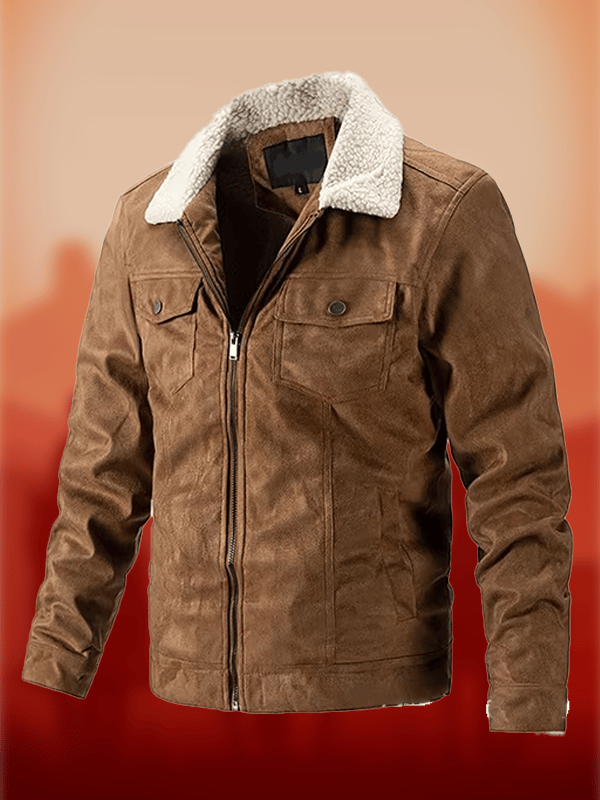 Western Men's Corduroy Plush Jacket Fashion Casual Jacket Outerwear