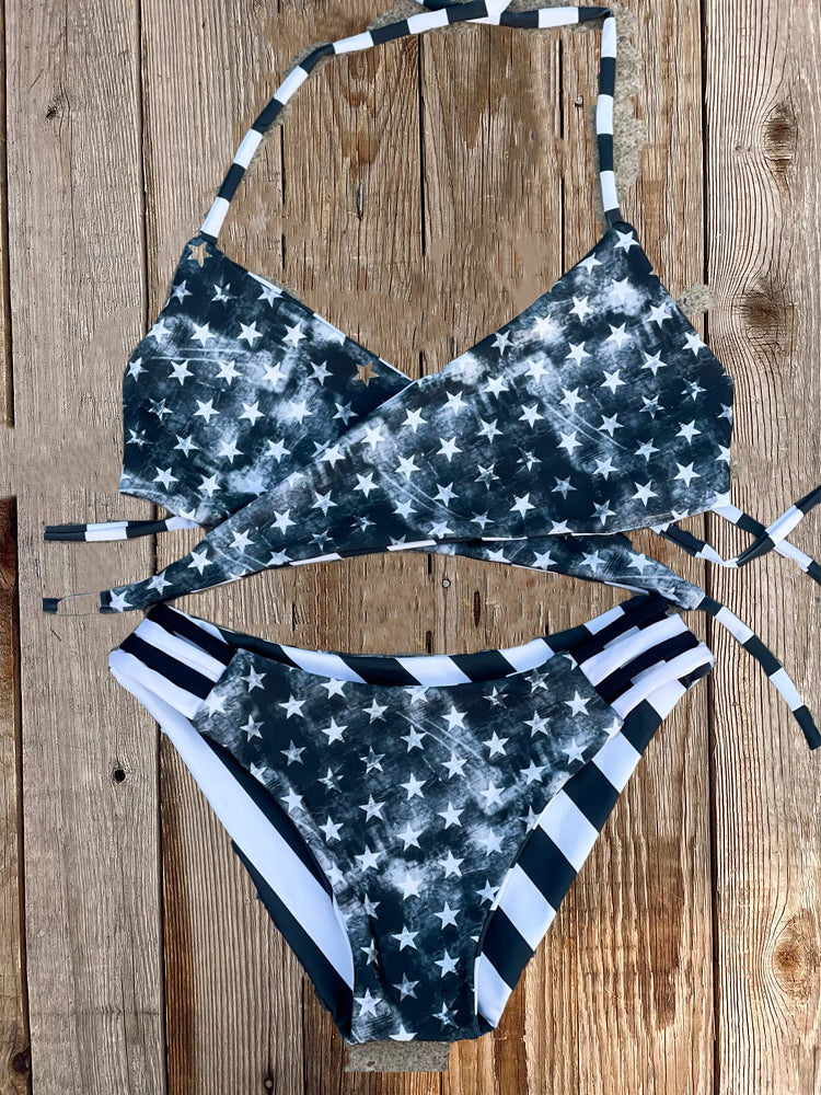 Star Print Bikini Set