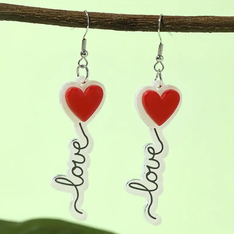 Valentine's Day Heart Love Earrings